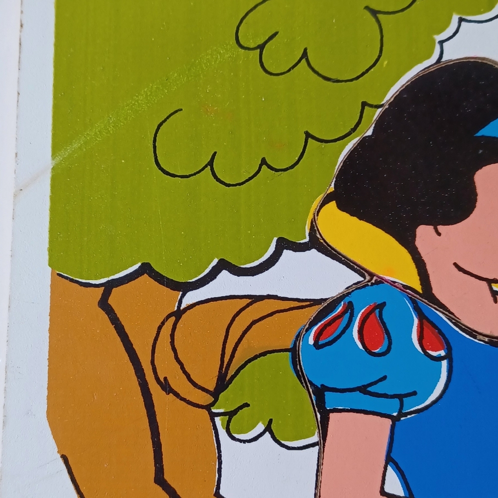 VTG PLAYSKOOL 375-01 20 PIECES SNOW WHITE WOODEN PUZZLE WALT DISNEY PRODUCTIONS - Picture 7 of 11